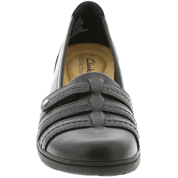 Clarks Carleigh Eliza Triple-Strap Flats Women's Navy Size 11N Leather Slip On - Picture 5 of 5